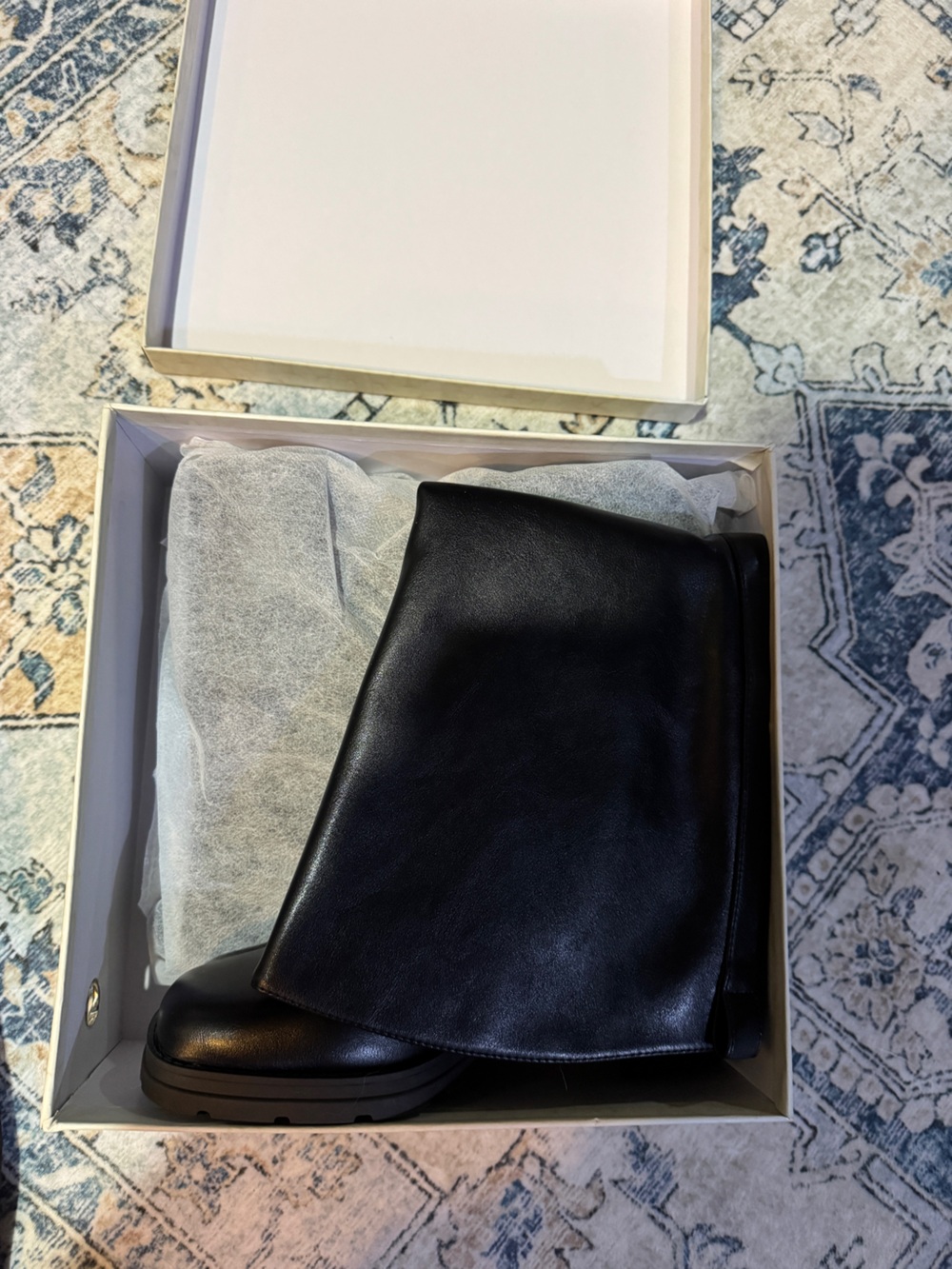 Classic Black Knee-High Block Heel Women's Boot - Picture 2 of 2